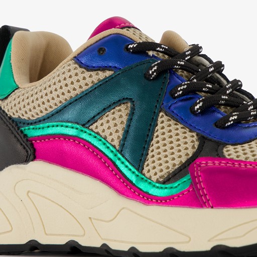 Meisjes dad sneakers met metallic details