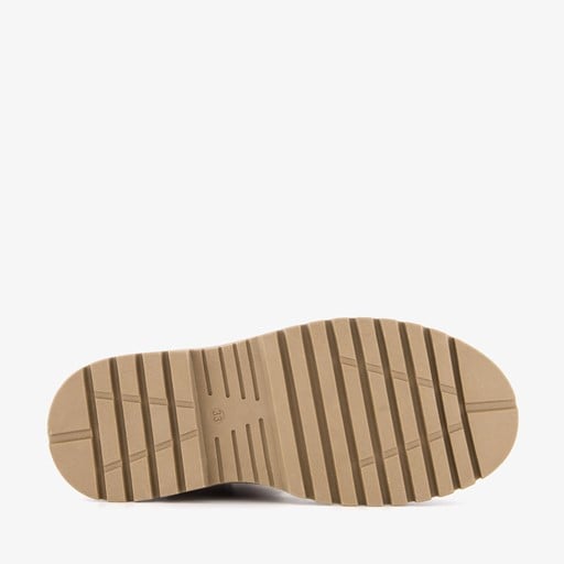 Leren jongens veterboots met gele veters