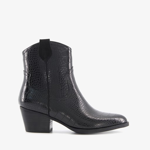 Dames enkellaarsjes met crocoprint