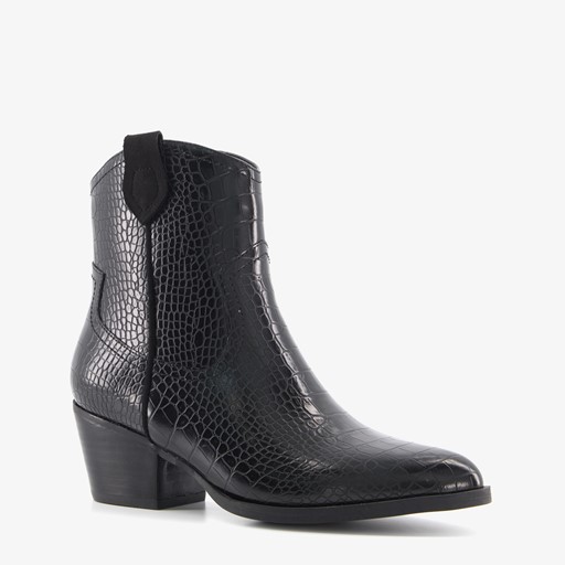 Dames enkellaarsjes met crocoprint