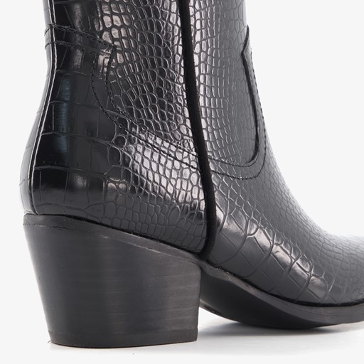 Dames enkellaarsjes met crocoprint