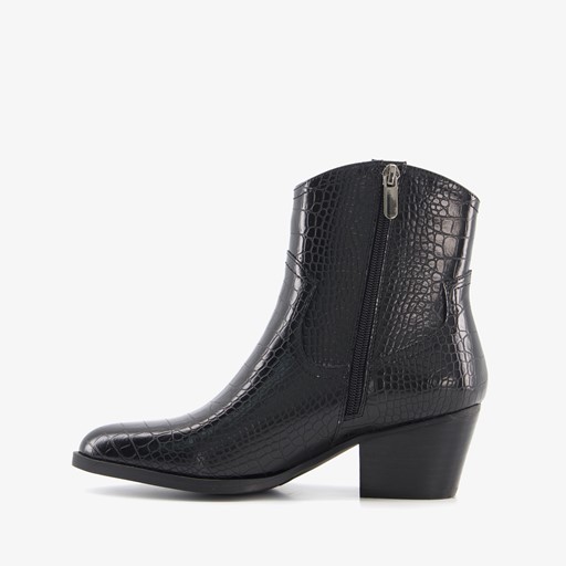 Dames enkellaarsjes met crocoprint