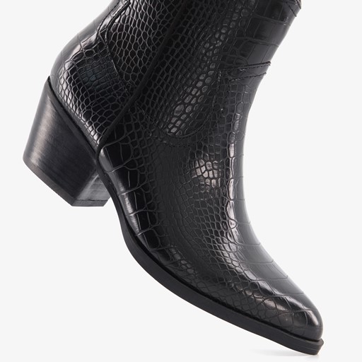 Dames enkellaarsjes met crocoprint