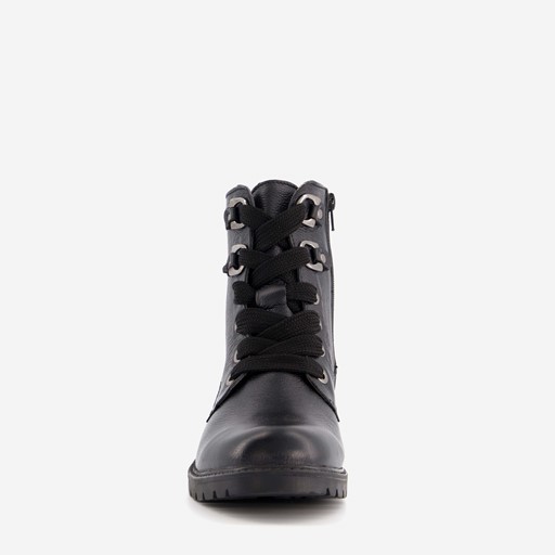 Leren veterboots met brede veters