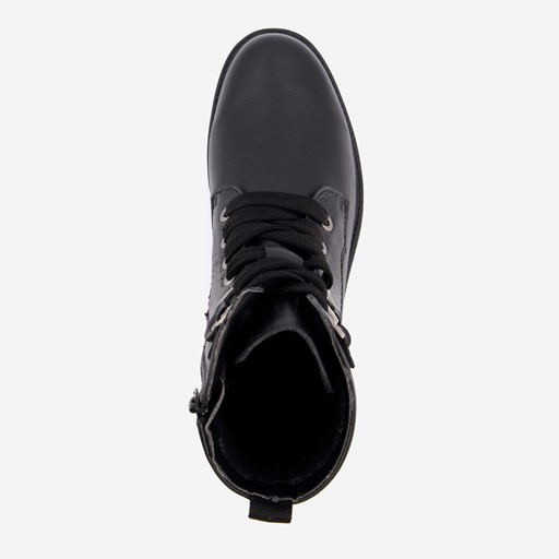 Leren veterboots met brede veters