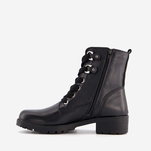 Leren veterboots met brede veters