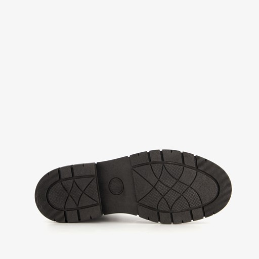 Leren dames veterboots zwart