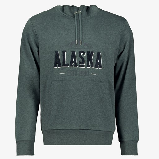 Heren hoodie grijs met opdruk
