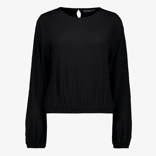Dames blouse zwart met elastiek
