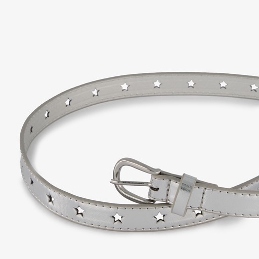 Meisjes riem met sterretjes zilver