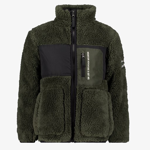 Jongens teddy vest groen