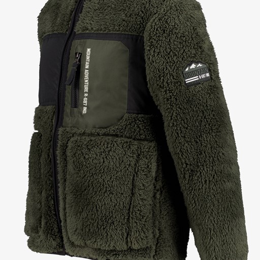 Jongens teddy vest groen