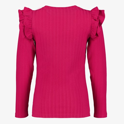 Meisjes trui roze met ruches
