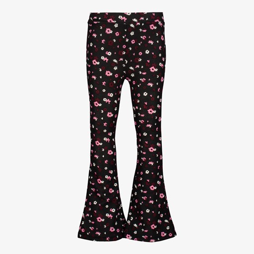 Flared meisjes broek met bloemenprint