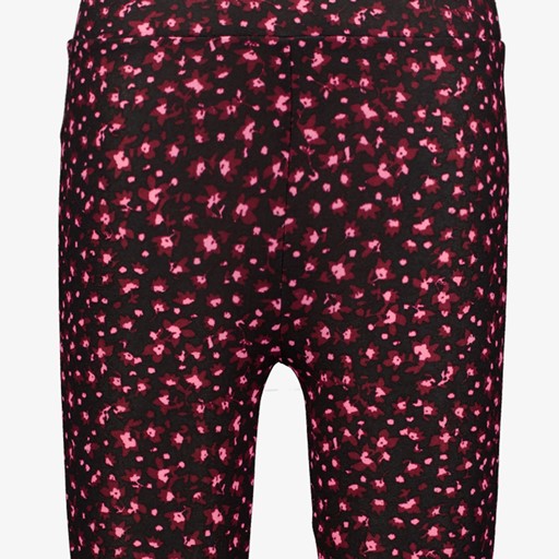 Flared meisjes broek met roze bloemen