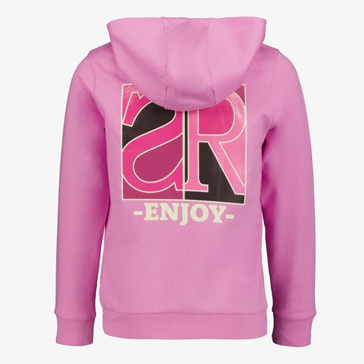 Meisjes hoodie roze met backprint