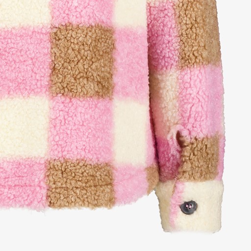 Geruite meisjes teddy shacket