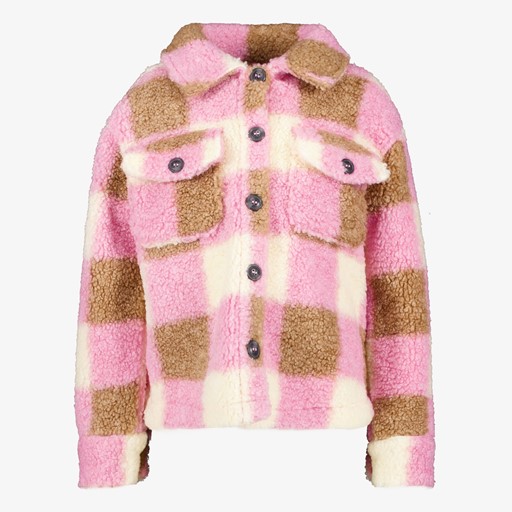 Geruite meisjes teddy shacket