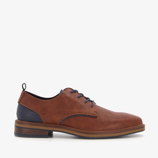 Heren veterschoenen cognac bruin