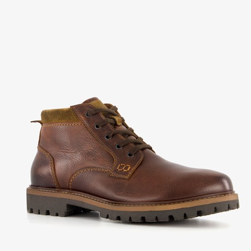 Leren heren veterboots bruin