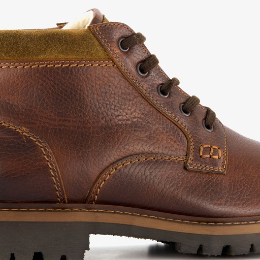Leren heren veterboots bruin