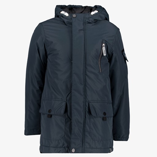 Halflange jongens jas blauw