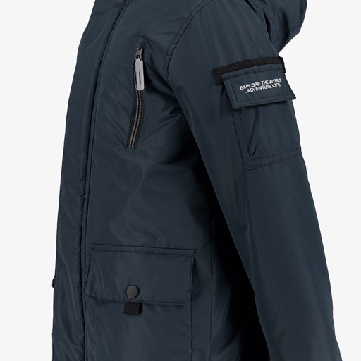 Halflange jongens jas blauw