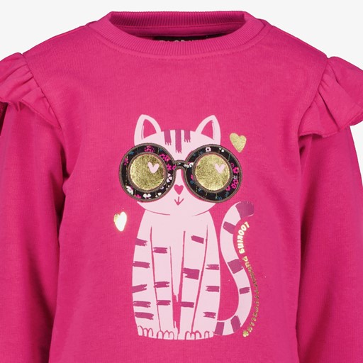 Meisjes jurk met ruches roze