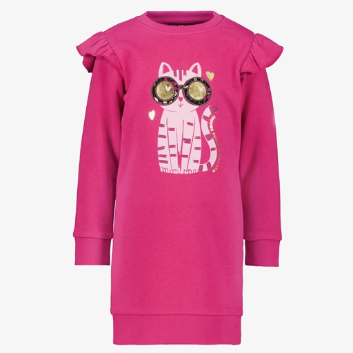 Meisjes jurk met ruches roze