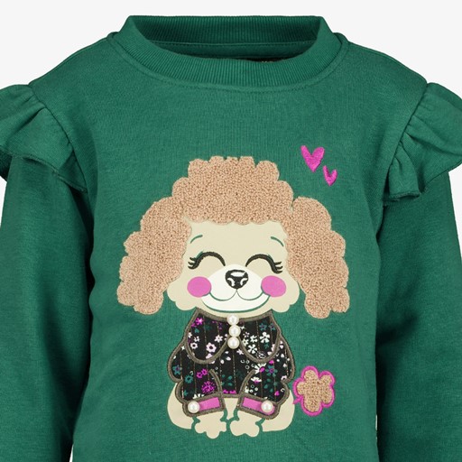 Meisjes jurk met ruches groen