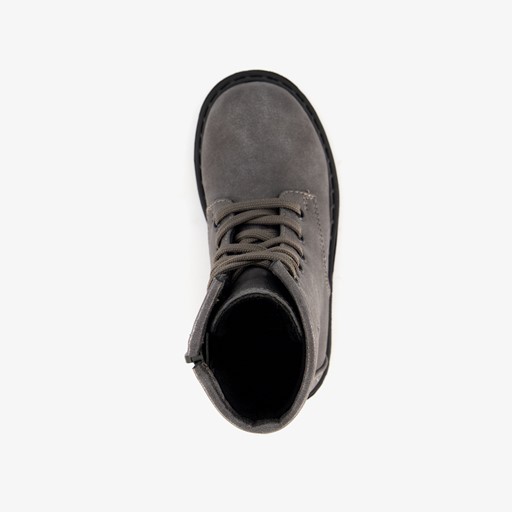 Meisjes veterboots met hartjes zilver