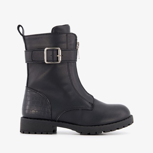 Meisjes boots met ritsen zwart
