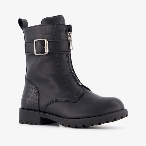 Meisjes boots met ritsen zwart