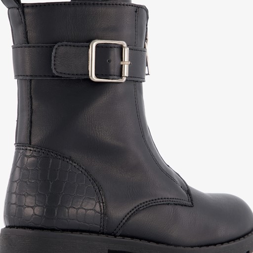 Meisjes boots met ritsen zwart