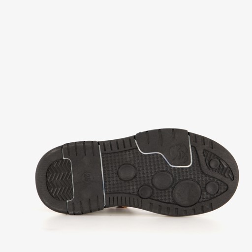 Hoge leren jongens sneakers cognac