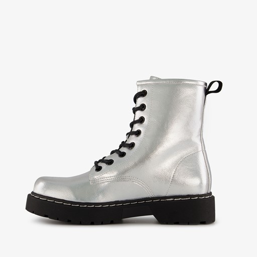 Dames veterboots zilver