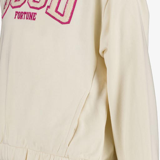 Meisjes hoodie met roze tekstopdruk
