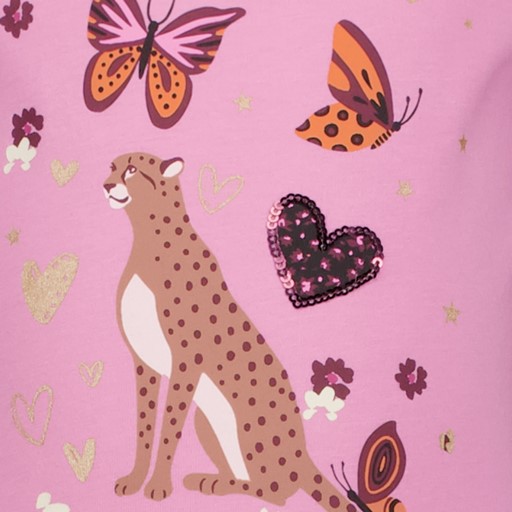 Meisjes trui roze met dierenopdruk