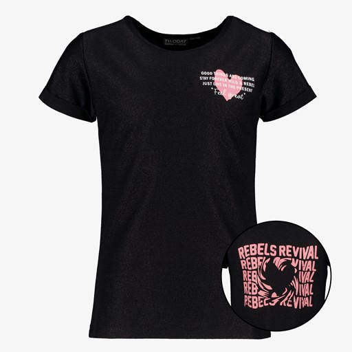 Meisjes T-shirt met roze backprint