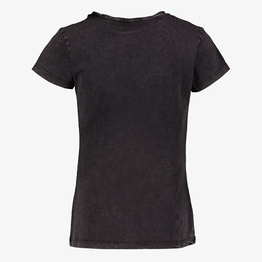 Meisjes T-shirt acid wash met tijgerkop