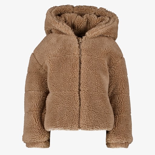 Meisjes teddy jas met capuchon