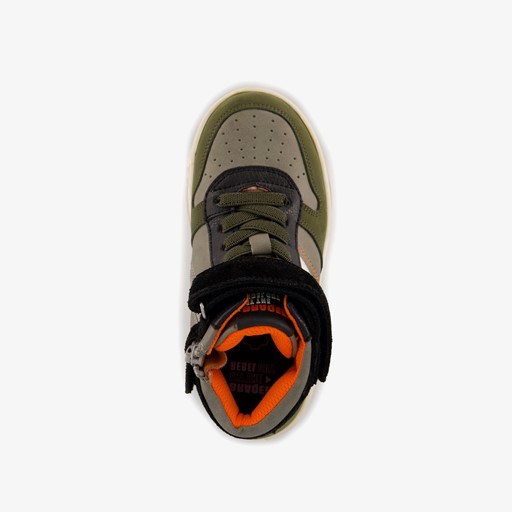 Hoge leren jongens sneakers groen