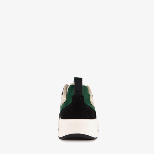 Dames dad sneakers zwart groen