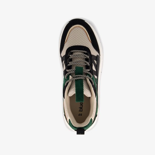 Dames dad sneakers zwart groen