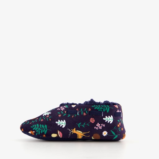 Meisjes sloffen met herfst print blauw