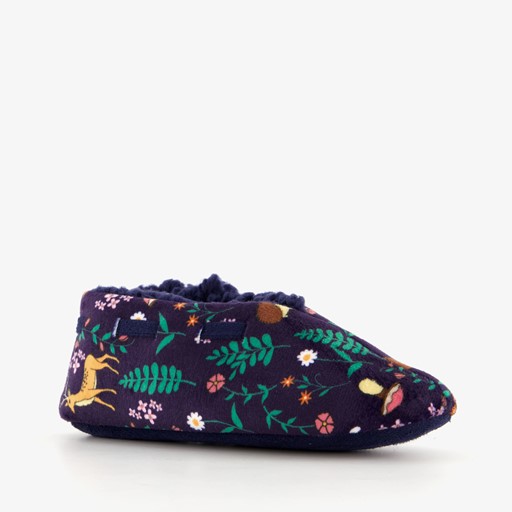 Meisjes sloffen met herfst print blauw
