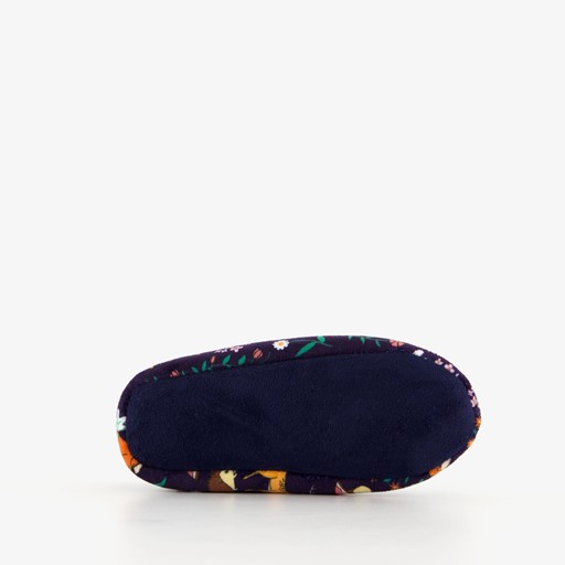 Meisjes sloffen met herfst print blauw