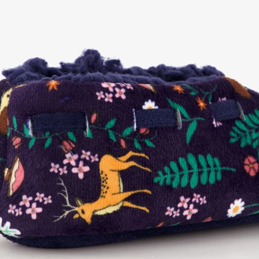 Meisjes sloffen met herfst print blauw