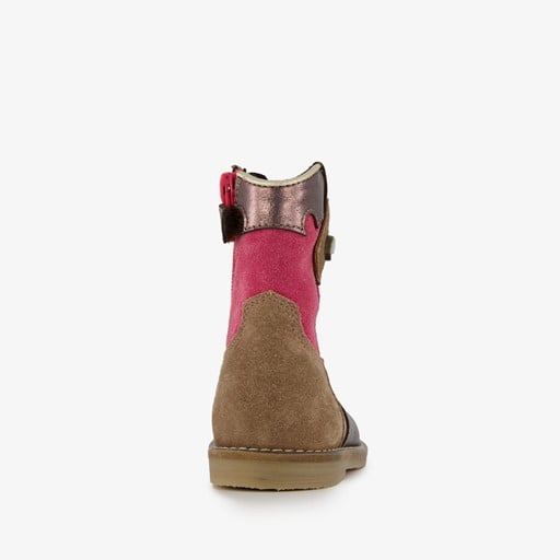 Suede meisjes western enkellaarsjes bruin