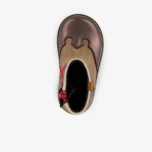 Suede meisjes western enkellaarsjes bruin